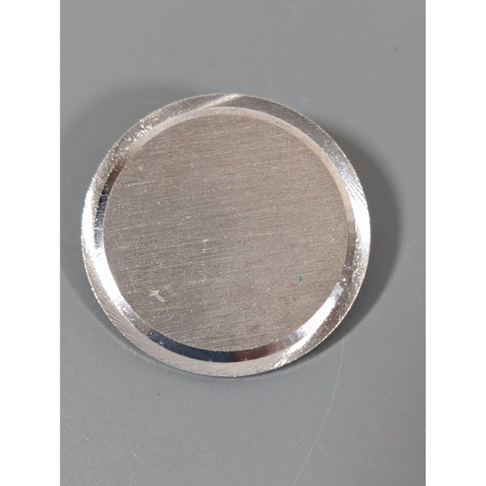 Vintage Silver Tone Brushed Round‎ Disc Pin For Etching Unetched